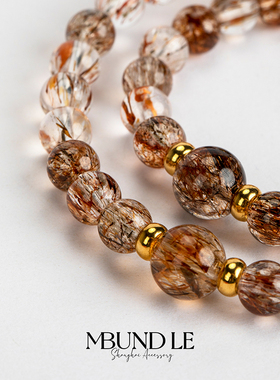 摩邦珠宝星河流金-黑金超七水晶手链项链高级轻奢节日送礼