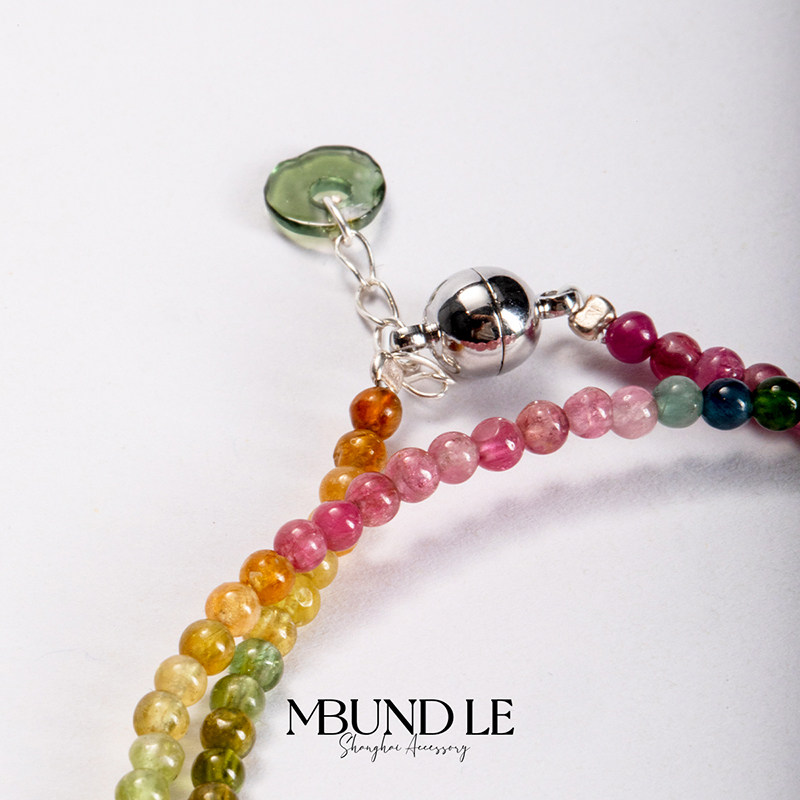 摩邦珠宝晴空彩虹-3mm碧玺项链女款 - 图2