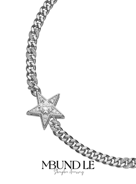 摩邦珠宝追星-五角星古巴链