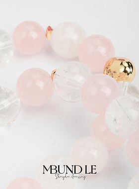 摩邦珠宝梦幻玲娜- 粉晶水晶手链单条女款节日礼物