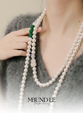 摩邦珠宝斯人若琪-贝珠珠链项链时尚百搭节日礼物