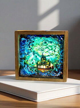 原创纯手工 光之城堡微缩场景 模型手办桌面礼品摆件装饰包邮人气
