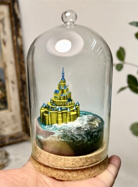 手工制作圣米歇尔山城堡微缩摆件