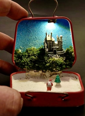 手工迷你圣诞羊毛毡挂件钥匙扣