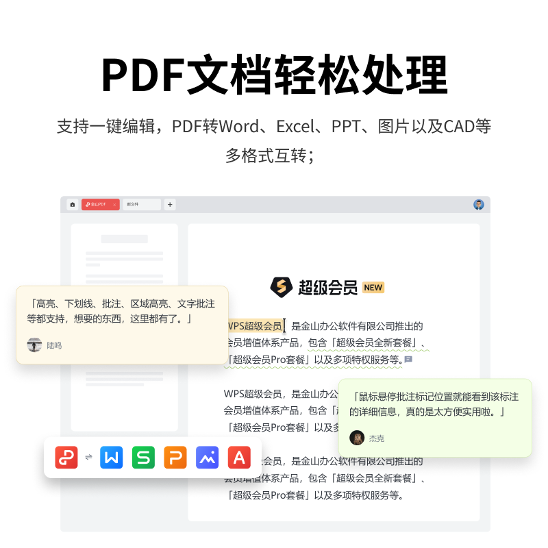 WPS PDF套餐31天pdf转word/ppt/图片转换编辑官方正版翻译 - 图0