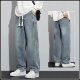 2026 spring and summer new drawstring wide leg jeans for men