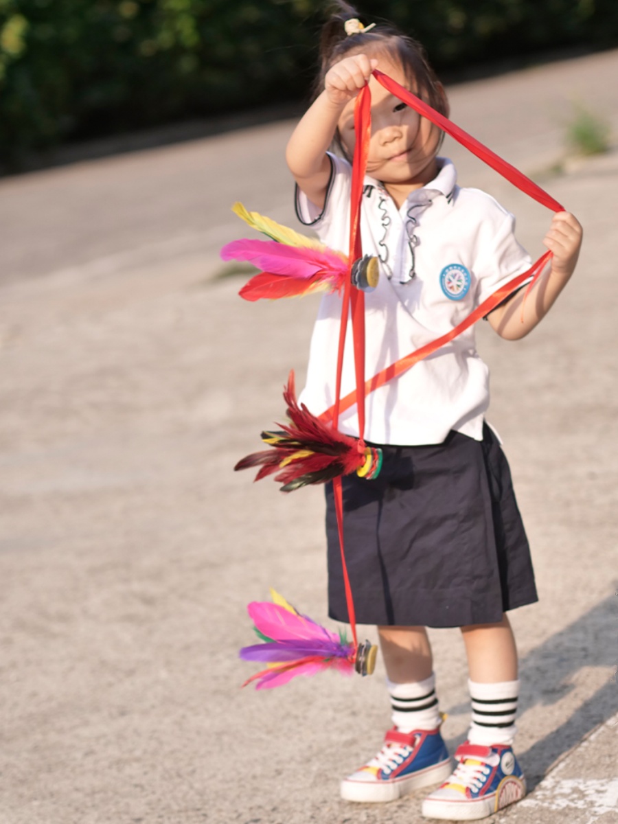 毽子儿童小学生踢毽子专用带绳毽子幼儿园一年级运动键子鸡毛毽子 - 图2