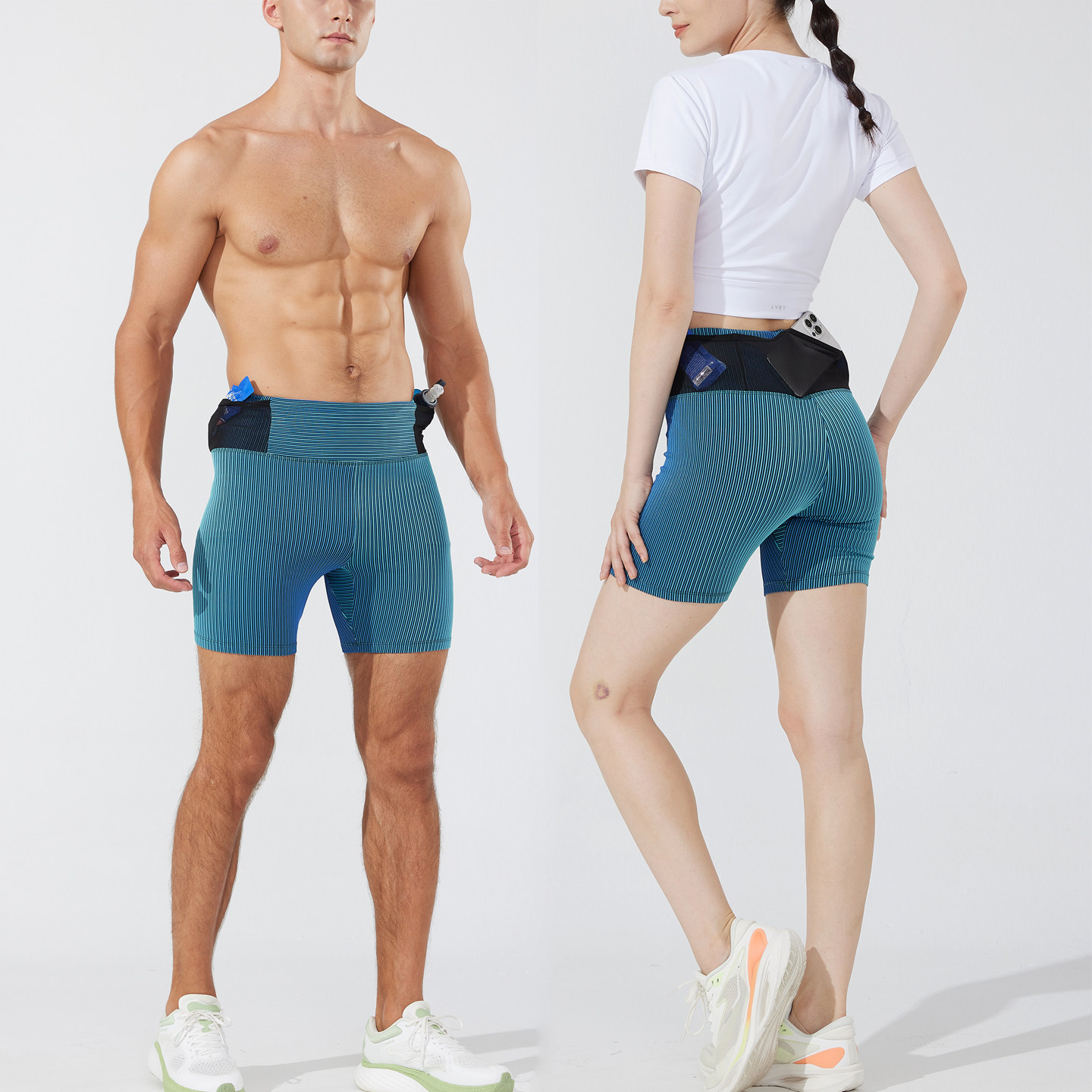 跑步压缩裤四分裤健身支撑裤男女款马拉松训练运动速干裤半弹短裤,淘宝优惠券,粉丝福利购,淘宝优惠卷