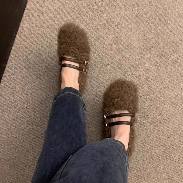 毛毛鞋女外穿2025新款秋冬高级感孕妇软底女鞋子羊羔毛豆豆鞋棉鞋,淘宝优惠券,粉丝福利购,淘宝优惠卷