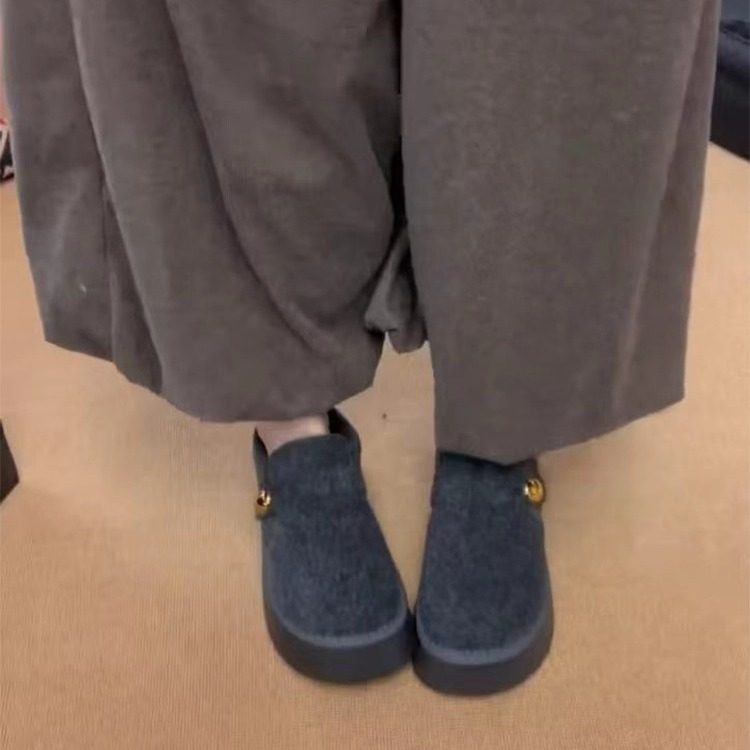 羊皮版~小个子厚底勃肯鞋一脚蹬深口加绒保暖休闲外穿百搭雪地靴,淘宝优惠券,粉丝福利购,淘宝优惠卷