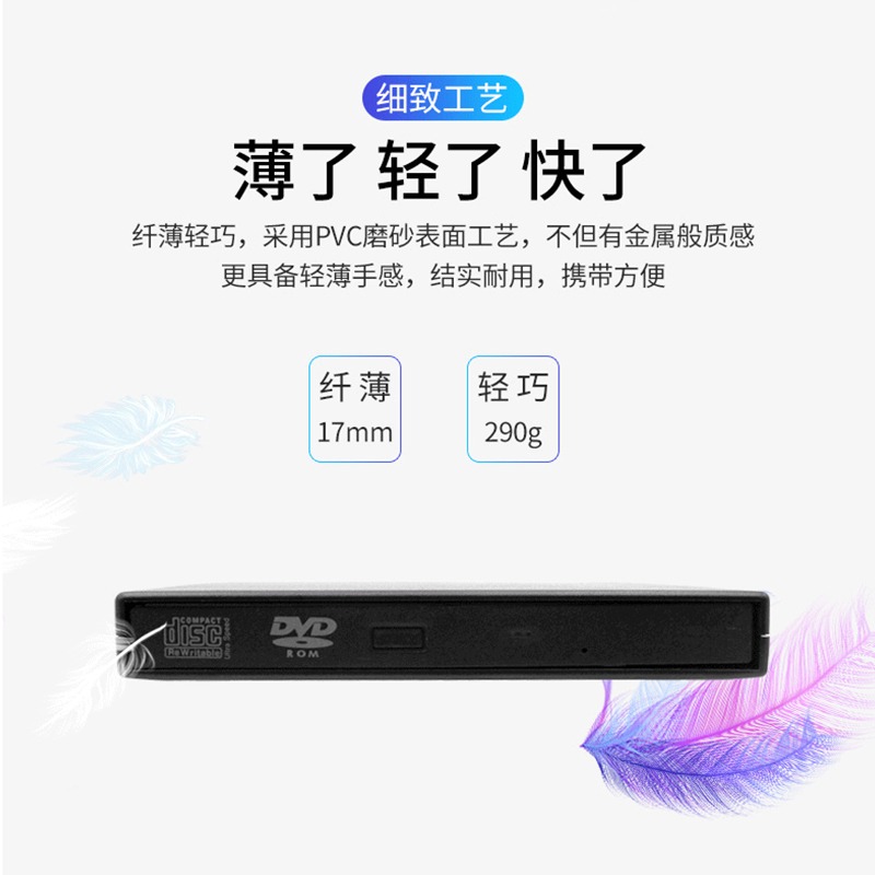 DVD外置光驱盒蓝光usb免驱CD播放机电脑读取VCD外接光盘碟刻录机 - 图1