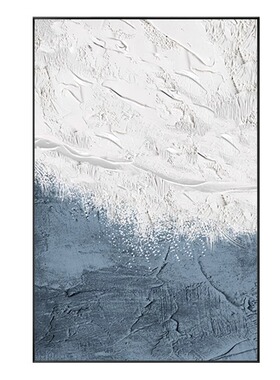 现代抽象玄关装饰画蓝色肌理走廊过道挂画北欧客厅沙发背景墙壁画