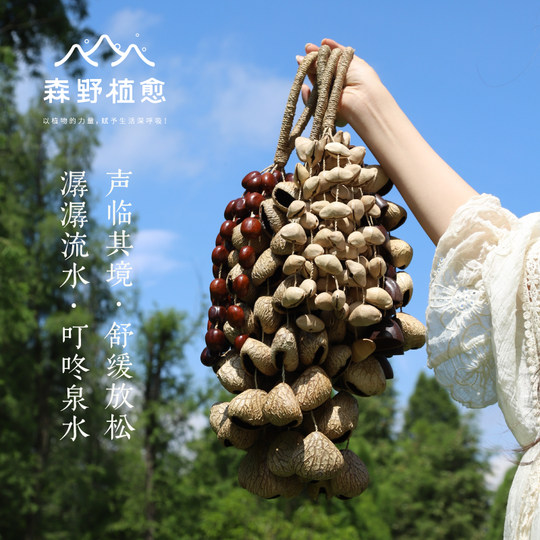 Handmade Nutshell Bell Hand Rattle Sound Therapy