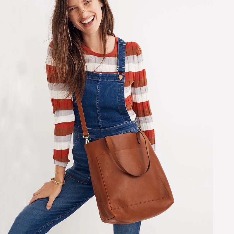 美国正品代购Madewell  tote中号托特包女包牛皮单肩包斜跨手提包