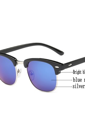 Men's Sunglasses UV400 Fashion Semi Rimless Frame Vintage Br