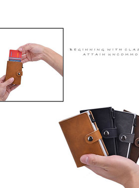 Blocking Vintage Men Credit Card Holder Aluminum Alloy Busin
