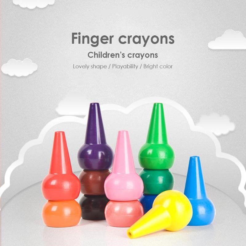 12pcs/Set Non toxic Children Safety Color Crayons Baby D F - 图1