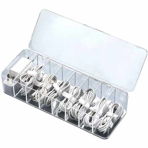 Cable Storage Box Transparent Plastic Data Line Storage Con - 图3