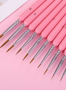 10Pcs/set Wolf Hair Hook Line Pen Fine Paint Brush Pen Set A