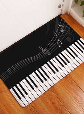 Zeegle Musical Note Printed Doormat Entrance Door Anti-slip