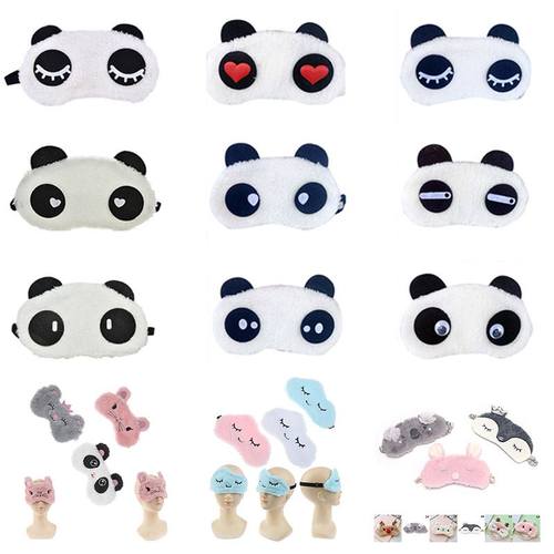 Panda Eye Mask Women Plush Animal Mouse Bear Eye Cover Cute - 图2