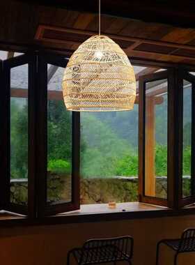 Rattan Lamp Pendant Light Vintage Hanging Lamp Shades E27