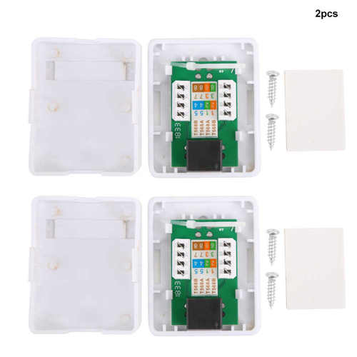 2Pcs RJ45 Surface ount Box Cat6 Single-Port Desktop Infora - 图0