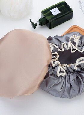 Shower Cap Waterproof Reusable Double Layers Elastic Shower