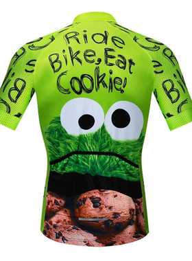 Weimostar Top Green Cycling Jersey Funny Men's Cookie Bicycl