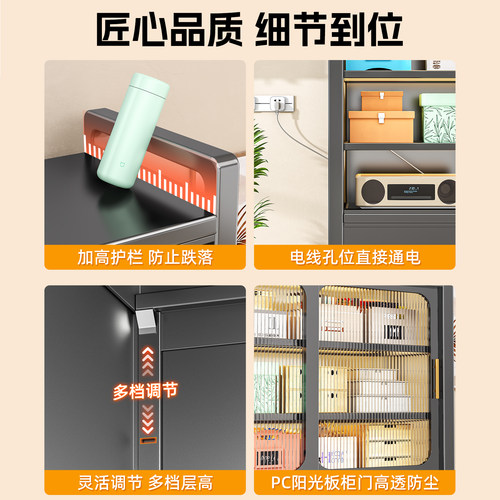 阳台储物柜家用一体大容量推拉门杂物衣柜落地书柜置物架收纳柜子 - 图3