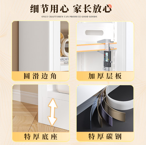 钢制图书馆书架家用落地置物架儿童书柜客厅绘本架简易铁艺储物架 - 图3