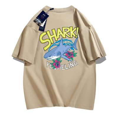 SHARKBLAKE联名款2023年夏季新款情侣男女同款纯棉短袖T恤ins潮牌