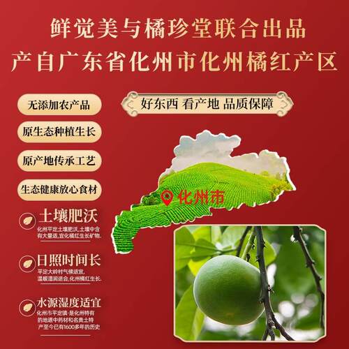 三十年陈化州橘红 正品化橘红果片正宗官方旗舰店正毛胎果桔红片 - 图1