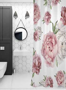 Vintage Flowers Watercolor Waterproof Shower Curtains Retro