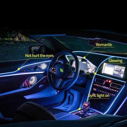 1/2/3/5 Car Interior Led Decorative Lap EL Wiring Neon - 图2