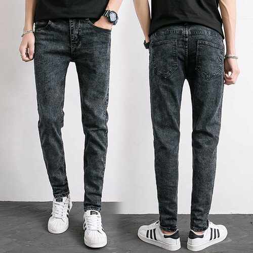 2021 Men's Variety Skinny Jeans Gray/blue Denim Jeans Brand - 图3