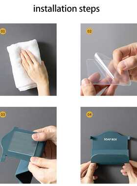 PP Punch Free Hanging Shelf Easy Install Bathroom Supplies W