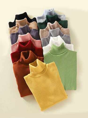 JMPRS Turtleneck Women Pullover Sweater Spring Jumper Knitte - 图0