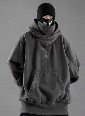 Autumn winter High collar hoodie loose comfortable Men's clo