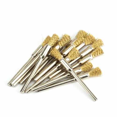 15Pcs Mini Brass Steel Wire Brush Drill Granding Tools Metal - 图1