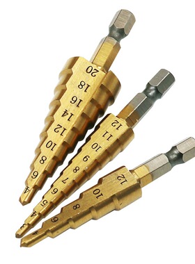3Pcs Hss Step Drill Bit Titanium Coated Step Cone Metal Hole