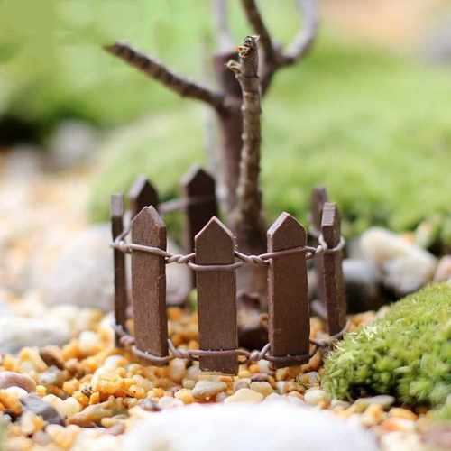 100*5cm/cm Mini Wooden Fence DIY Miniature Fairy Garden Woo - 图0