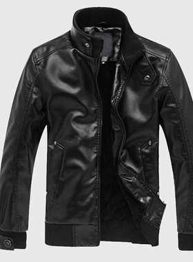 Men's Leather Jackets Men Stand Collar Coats Mens Motorcycle