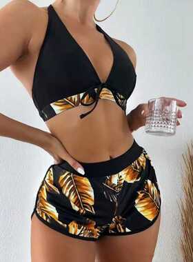Summer Print Swimsuits Tankini Sets Female Swimwear Sports B
