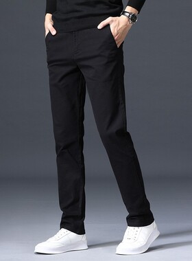 black for pants men Trousers Fashion Casual winter clothes
