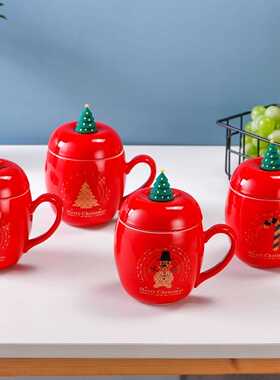 New ceramic cup apple-shaped mug Christmas creative cup