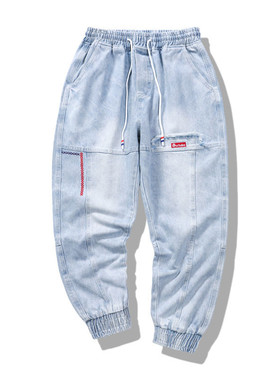 2022 New Sreetwear Hip Hop Cargo Pants Men's Jeans Elastic H