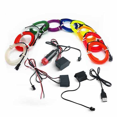 1/2/3/5 Car Interior Led Decorative Lap EL Wiring Neon - 图0
