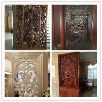 Custom Wood Carved Flower Plate Screen Partition Hollowed-out Plate Density Plate Through Flower Plate Flower Lattice Wood Sculpted Solid Relief Engraving