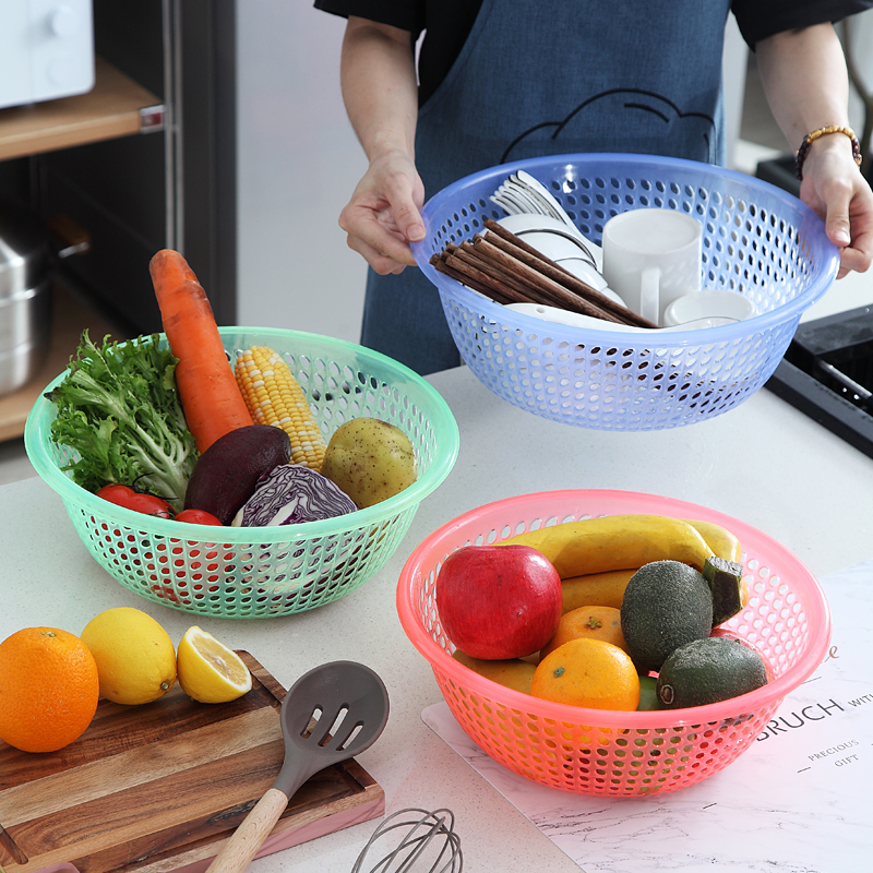 塑料洗菜盆沥水篮大号家用洗菜篮洗水果筛子厨房加厚水果篮子果盘
